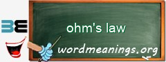 WordMeaning blackboard for ohm's law